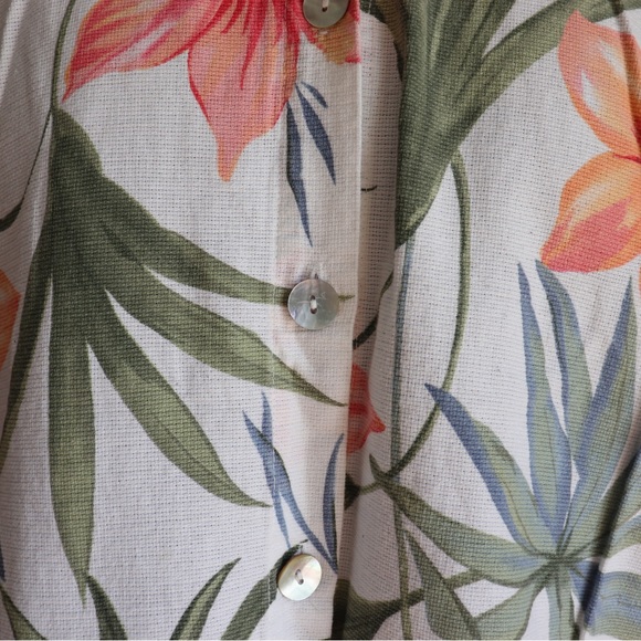 SOLD Hot Cotton 100% Cotton Tropical Floral Shirt Size L - Picture 5 of 5